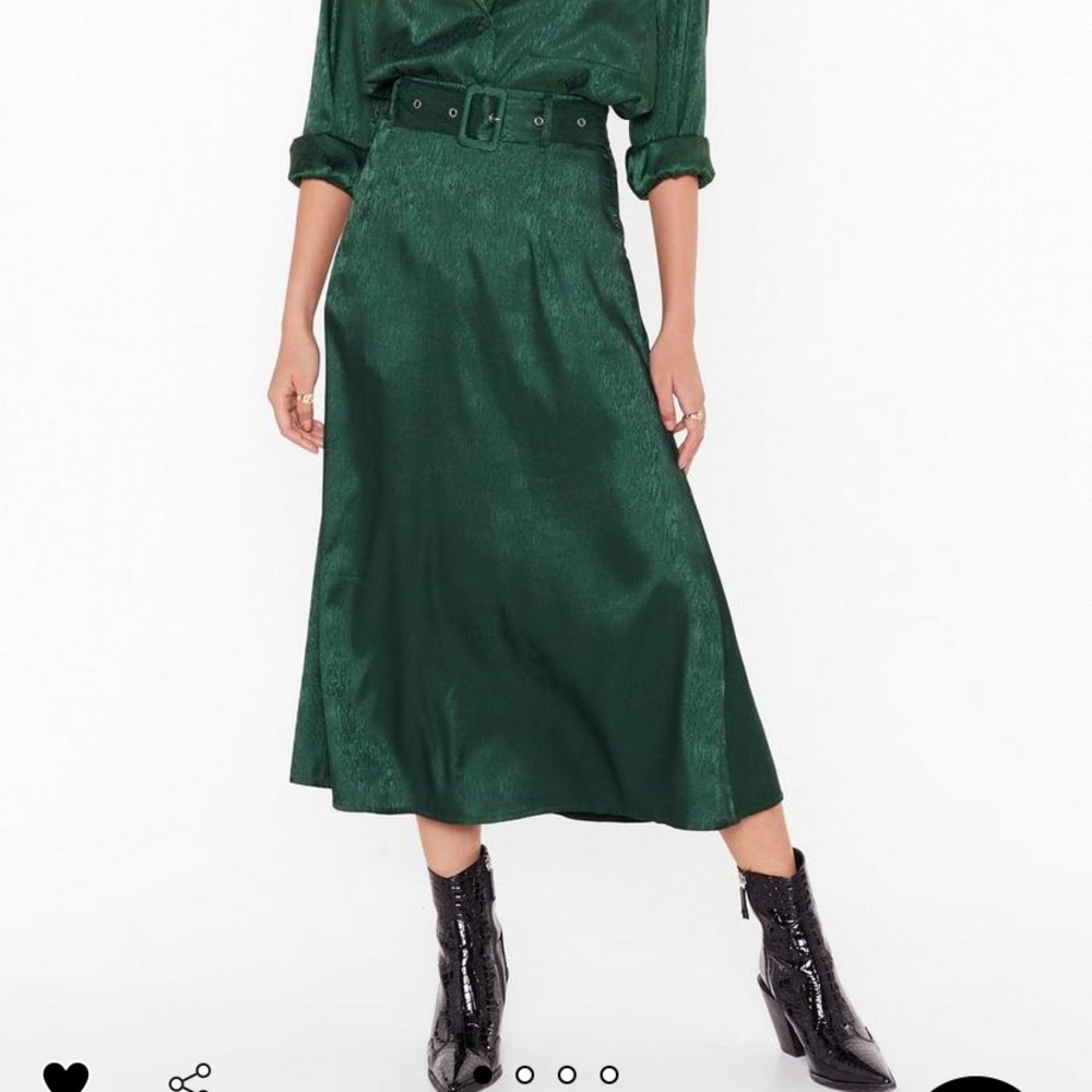 nastygal green midi skirt